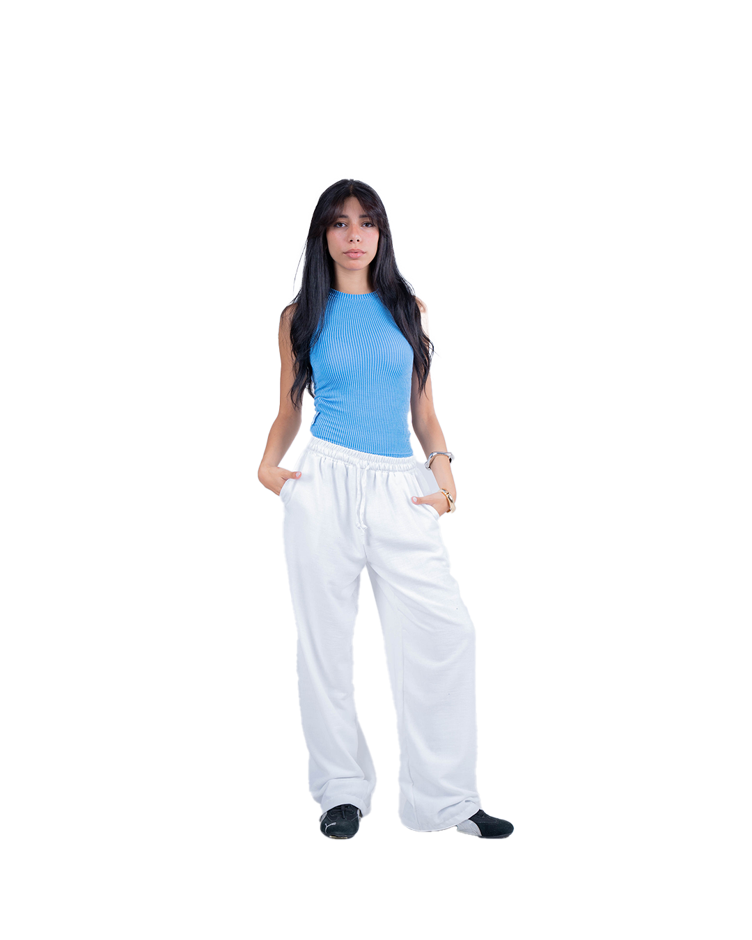 Light Blue Ribbed Wave Tank