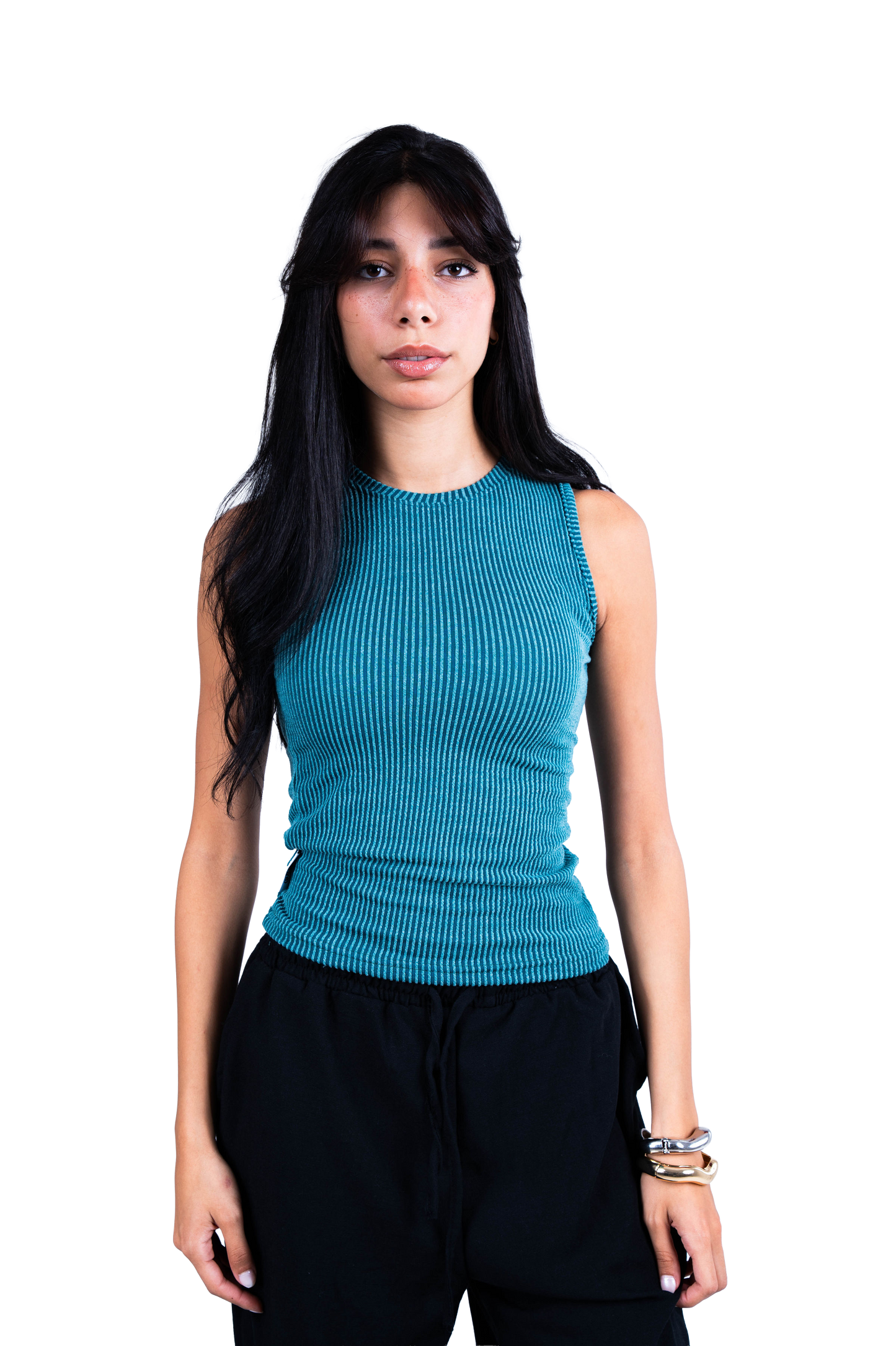 Turquoise Ribbed Wave Tank