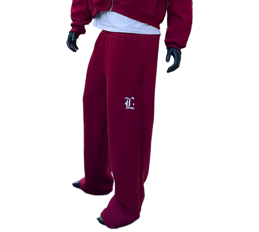 LOCCO BURGUNDY BAGGY PANTS