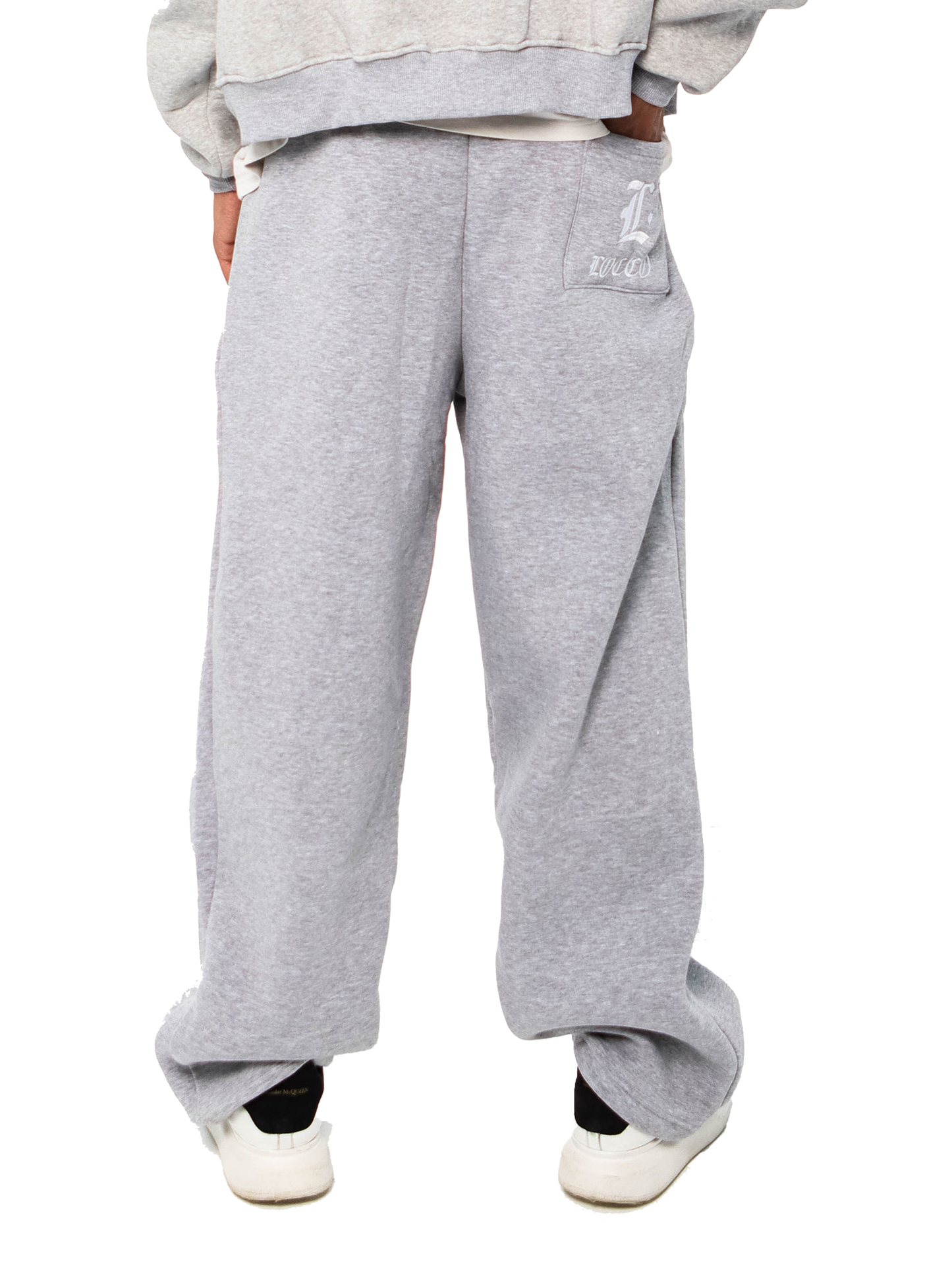 LOCCO LIGHT GREY BAGGY PANTS