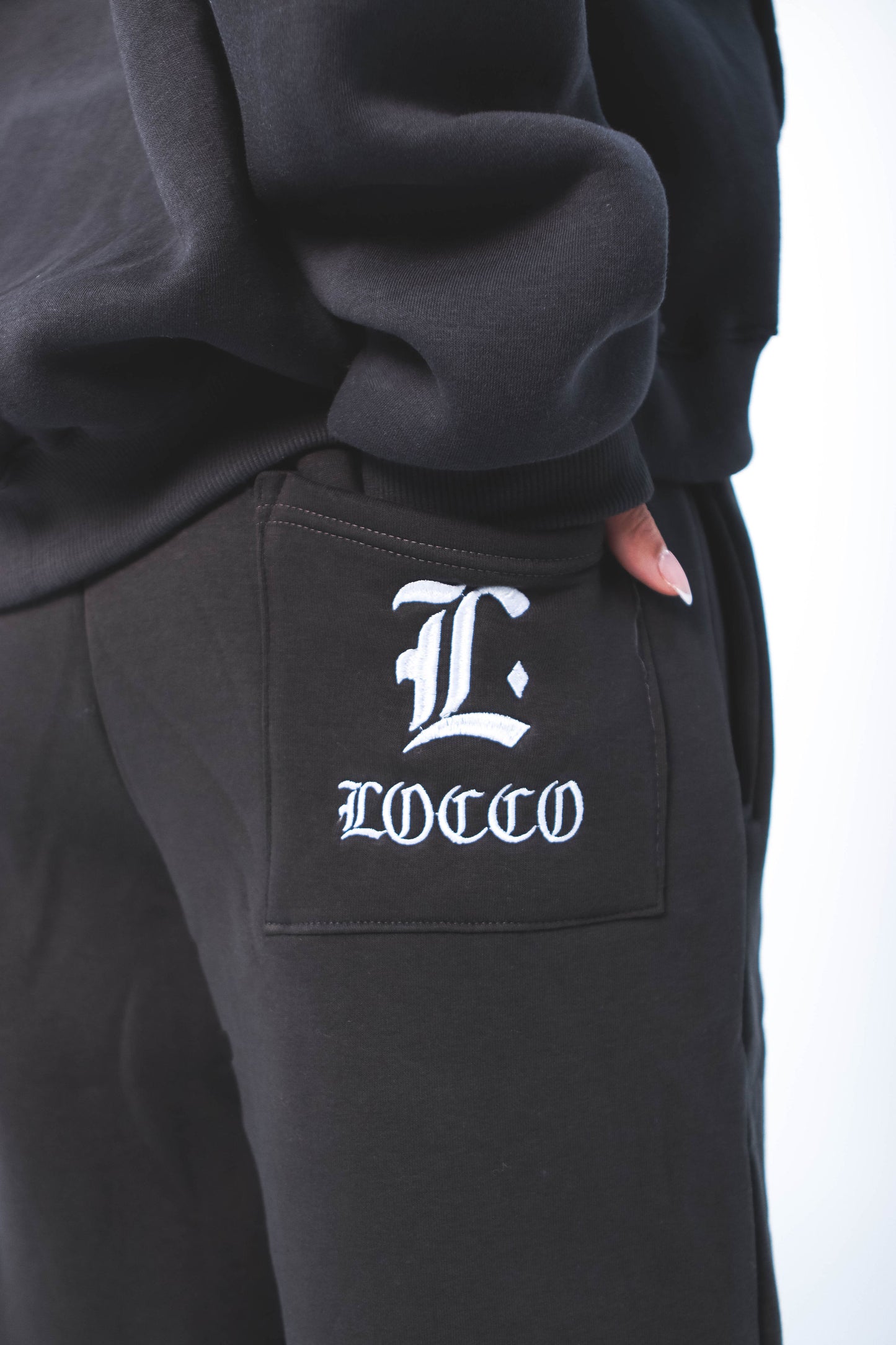 LOCCO DARK GREY BAGGY PANTS