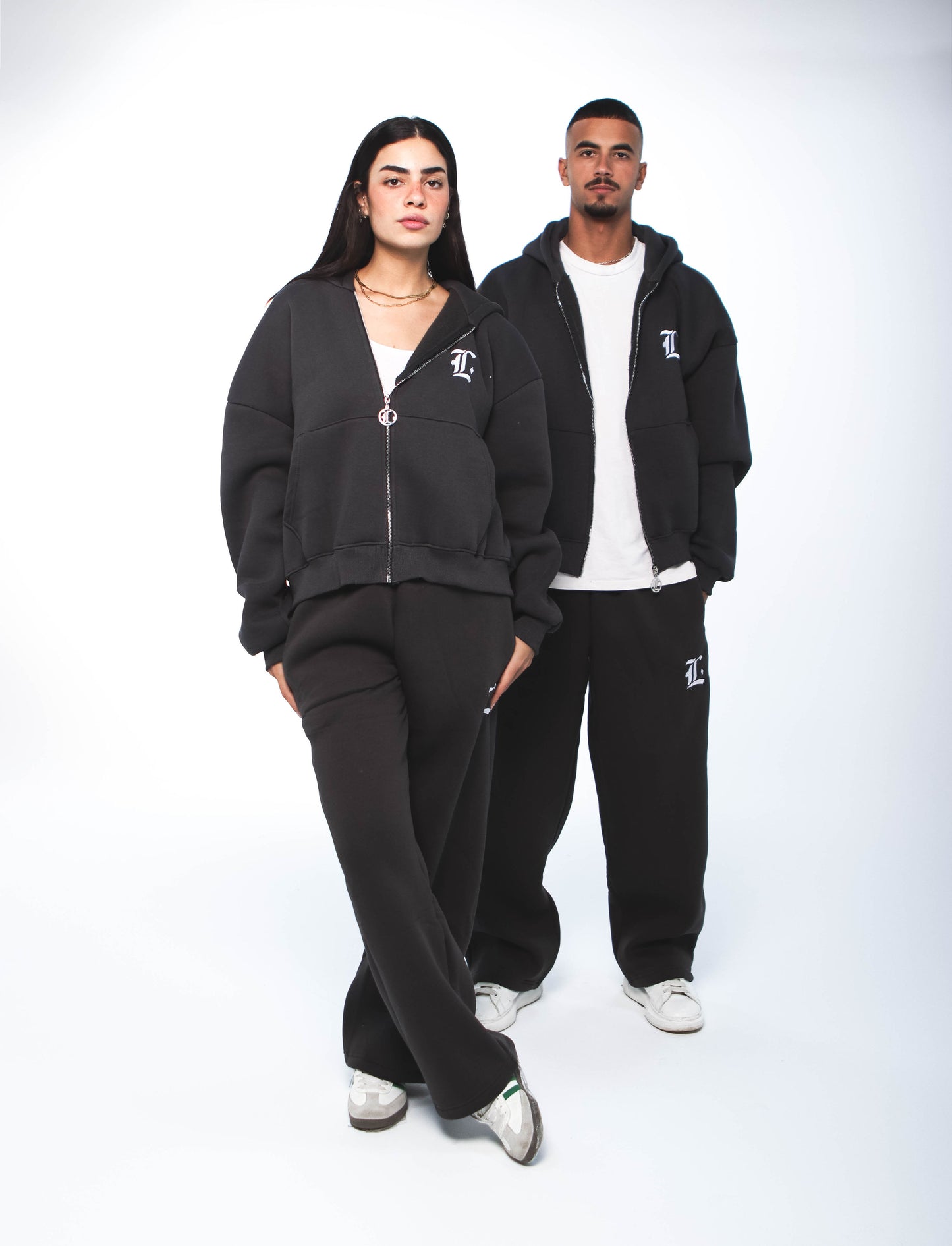 LOCCO DARK GREY BAGGY PANTS