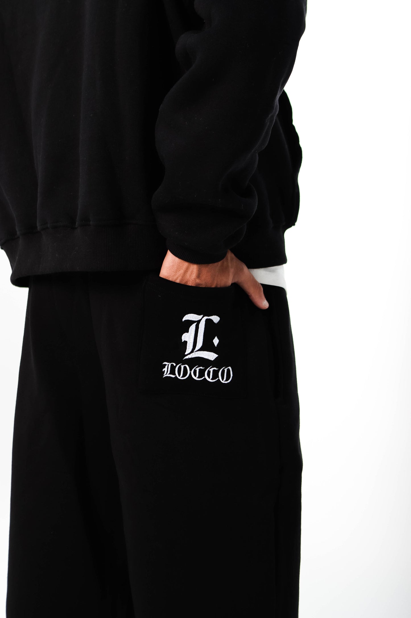 LOCCO BLACK BAGGY PANTS