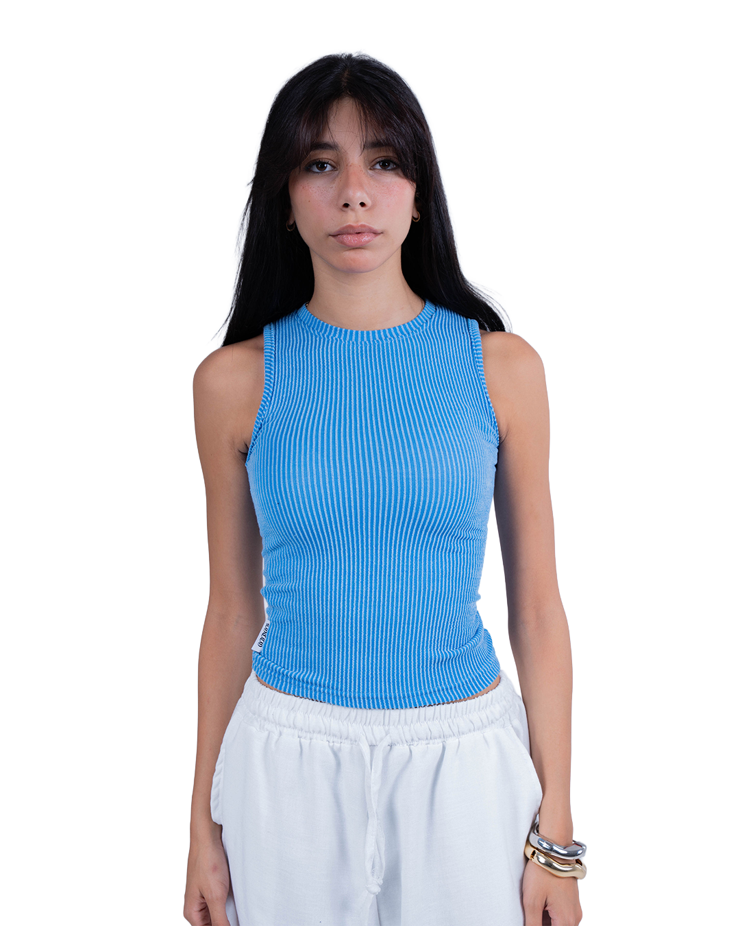 Light Blue Ribbed Wave Tank