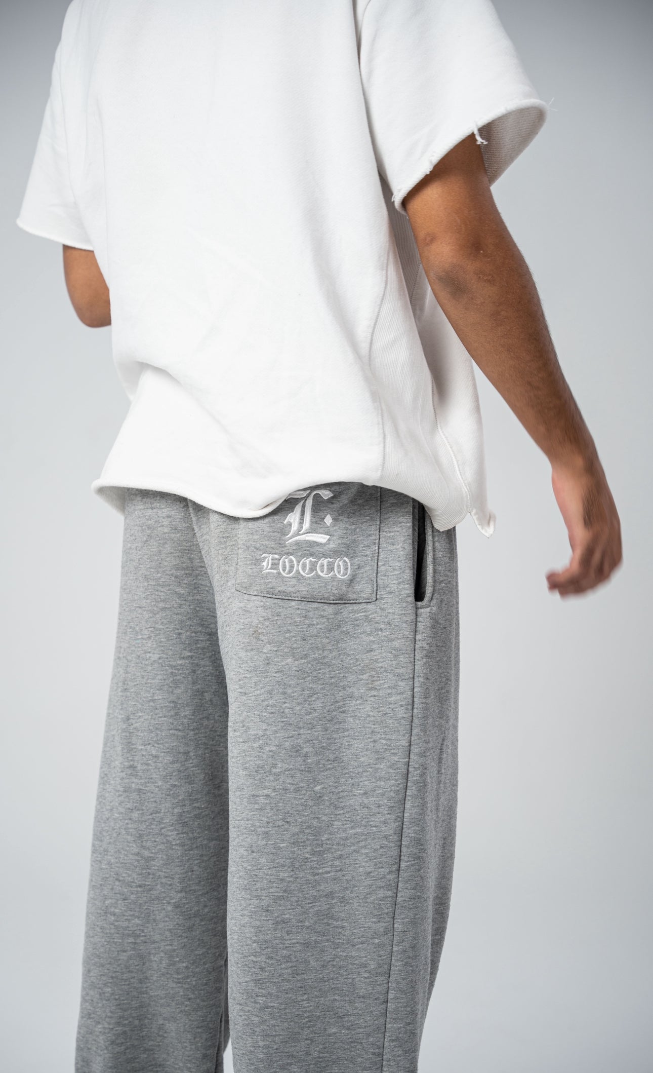 LOCCO LIGHT GREY BAGGY PANTS