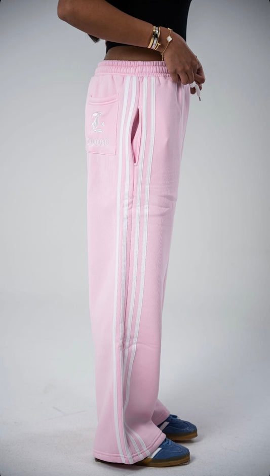 LOCCO PINK STRIKE BAGGY PANTS