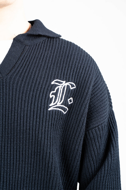 NAVY BLUE KNITTED SWEATER