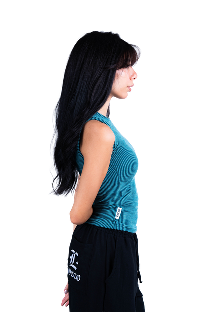 Turquoise Ribbed Wave Tank