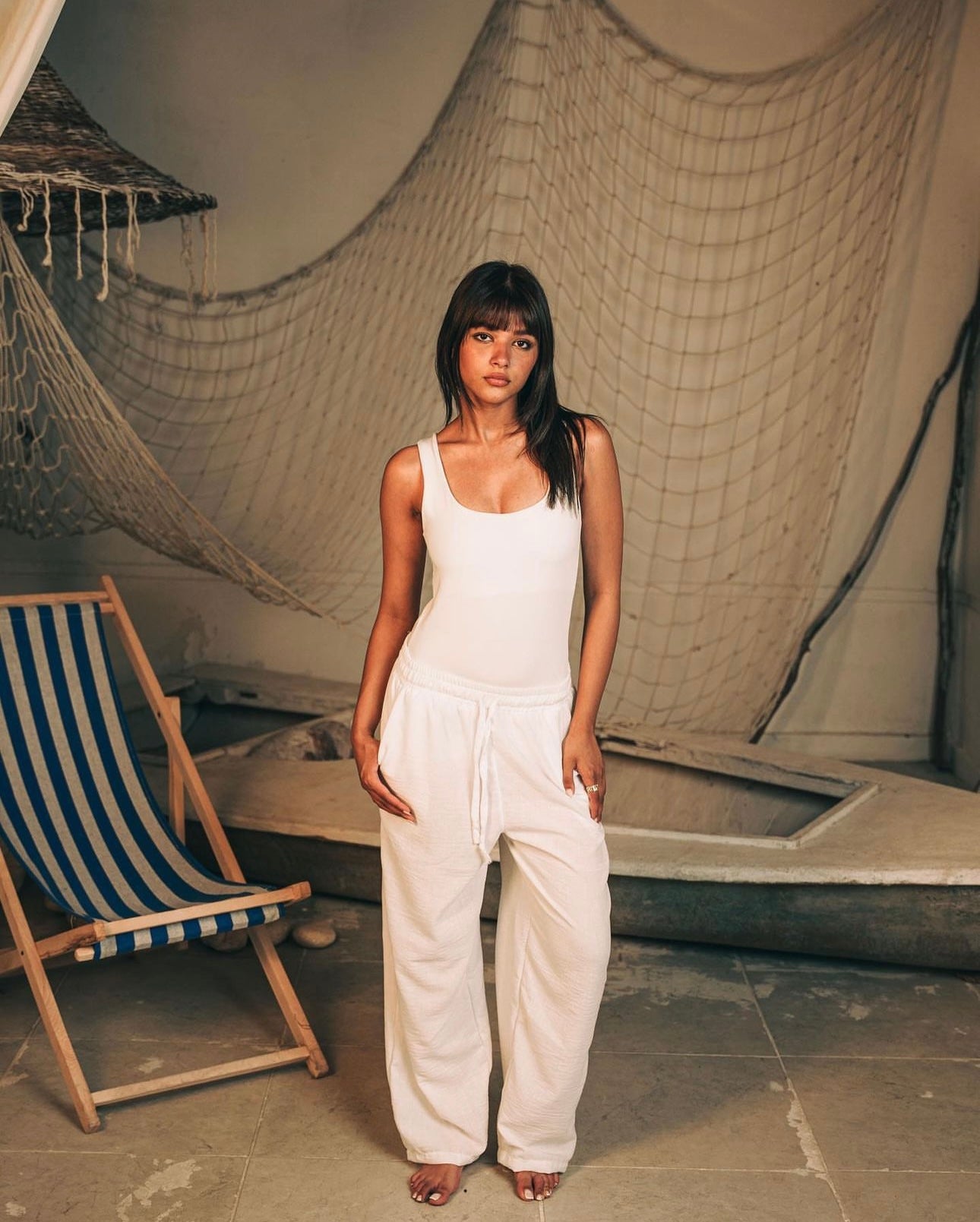 Linen pants white