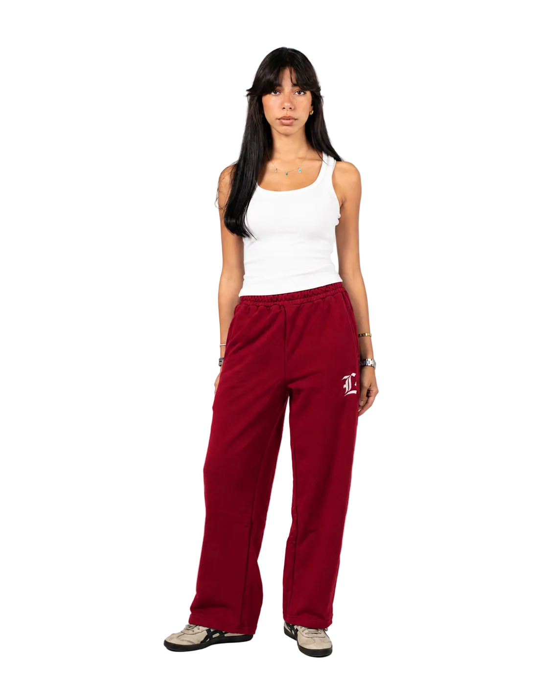 LOCCO BURGUNDY BAGGY PANTS (Summer)