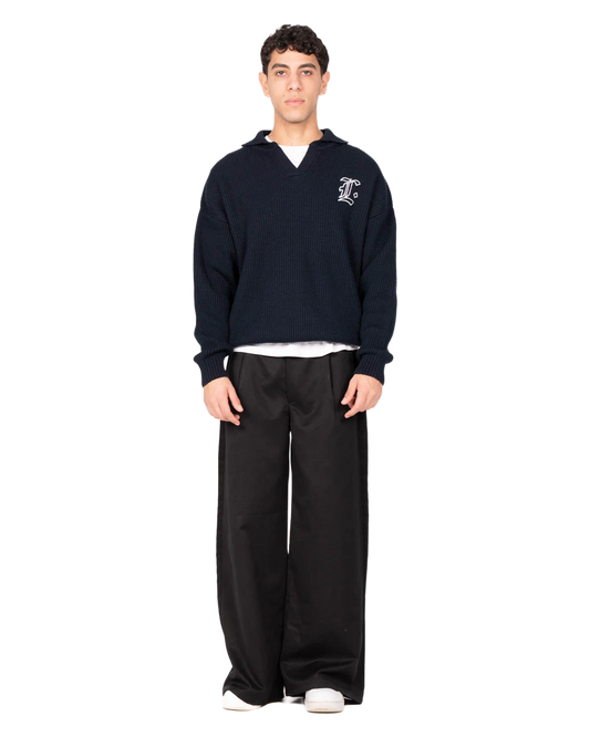 NAVY BLUE KNITTED SWEATER