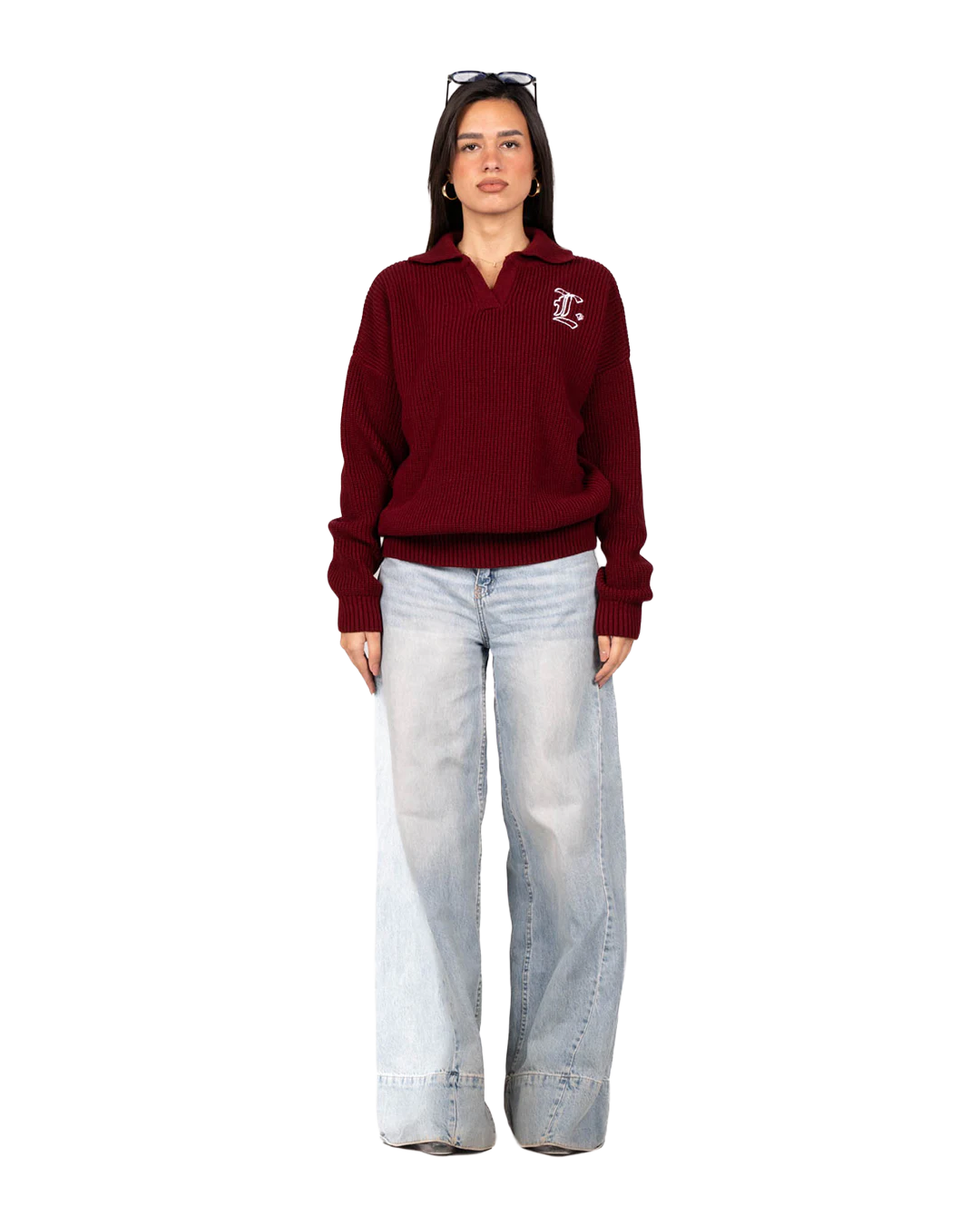 BURGUNDY KNITTED SWEATER