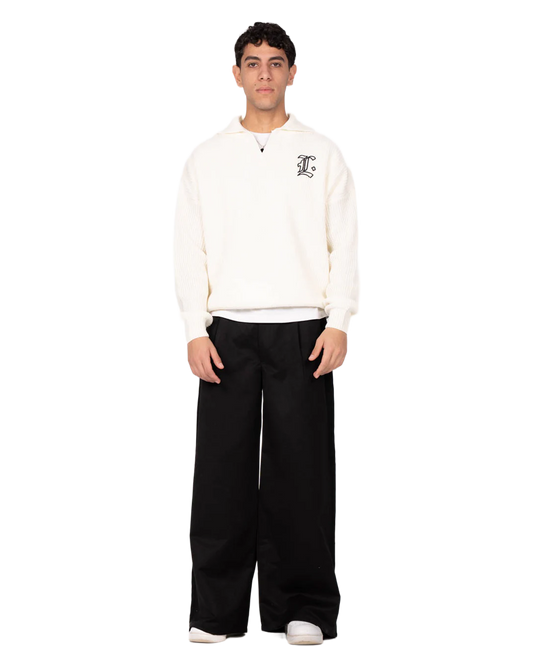 WHITE KNITTED SWEATER