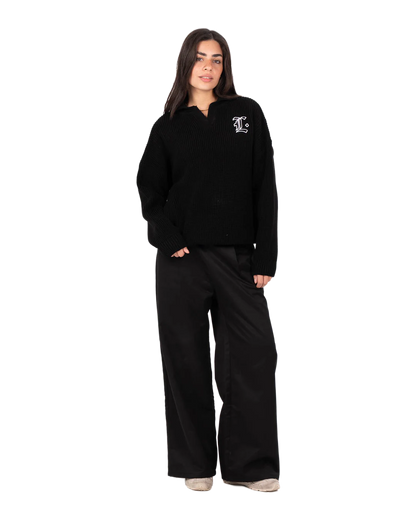 BLACK KNITTED SWEATER