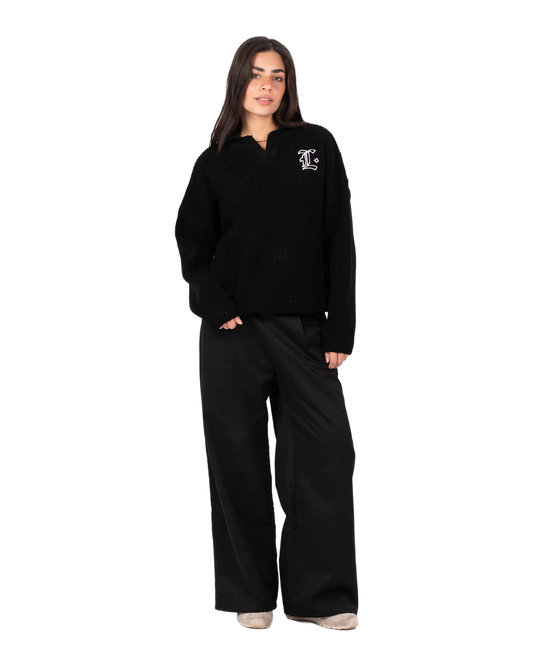 BLACK KNITTED SWEATER