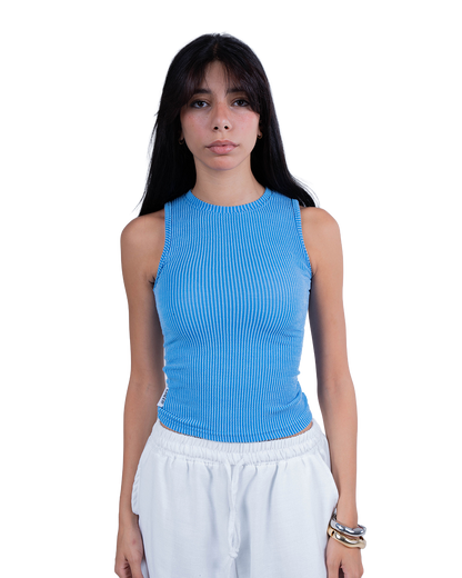 Light Blue Ribbed Wave Tank