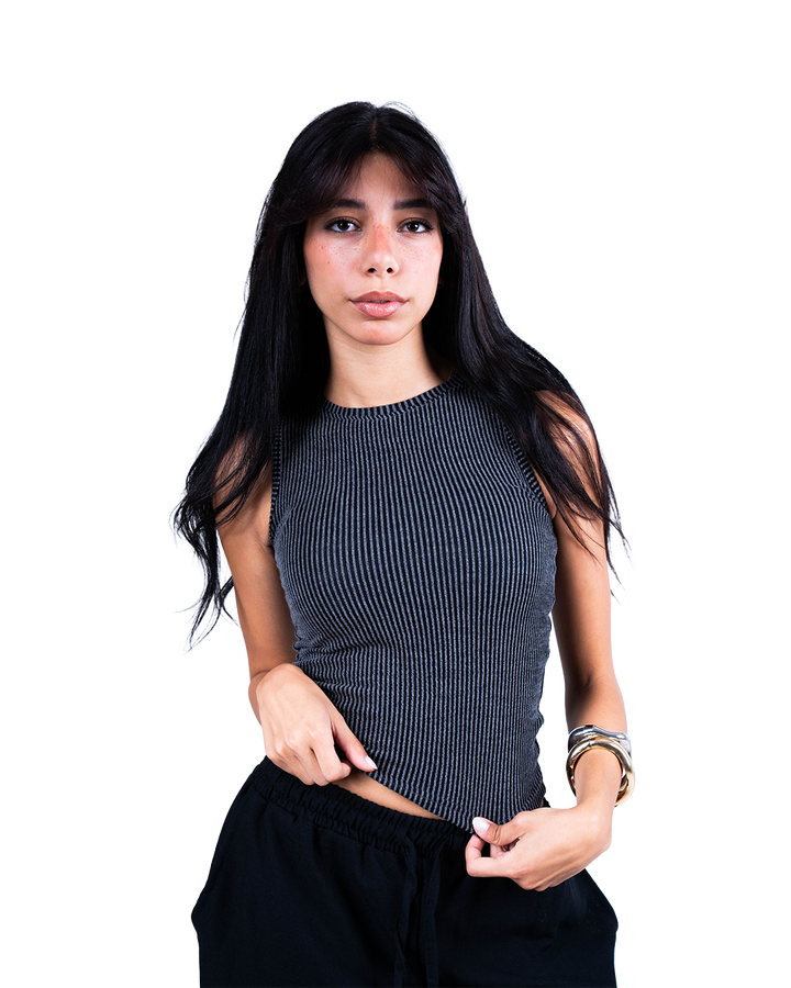 Dark Grey Ribbed Wave Tank
